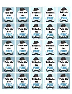 Tags Dia dos Pais Clássica com Bigode para Imprimir e Editar
