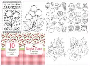 Livro de Colorir Festa Cerejinha para Editar Online e Imprimir