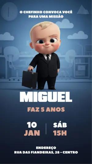 Convite Aniversário Poderoso Chefinho para Editar Online
