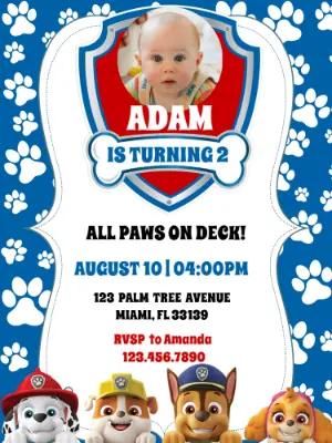 Paw Patrol Birthday Invitation | Editable Video Template