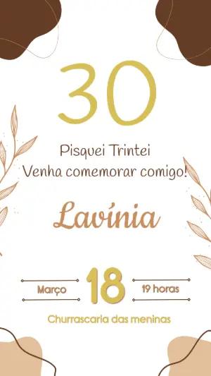 Convite Animado Aniversário 30 Anos Trintei para Editar