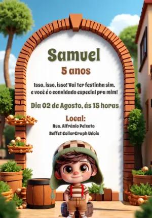 Convite de Aniversário Chaves para Editar Online