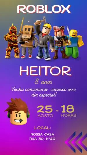 Convite de Aniversário Roblox: Modelo Digital para Editar