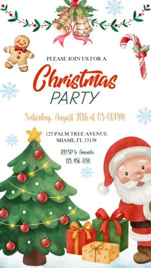 Cute Christmas Party Invitation | Editable Digital Template