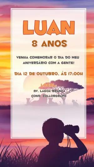 Convite de Aniversário Safari Explorador para Editar Online