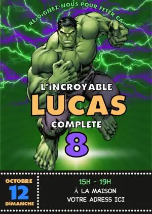 Invitation Anniversaire Hulk à Personnaliser en Ligne