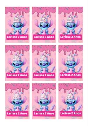 Tag de Aniversário Stitch para Editar e Imprimir