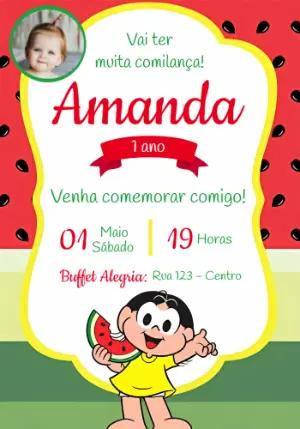 Convite de Aniversário Magali com Foto para Editar Online