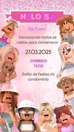 Convite Aniversário Roblox