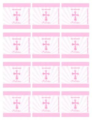 Adesivo para Bala Personalizada para Batizado de Menina