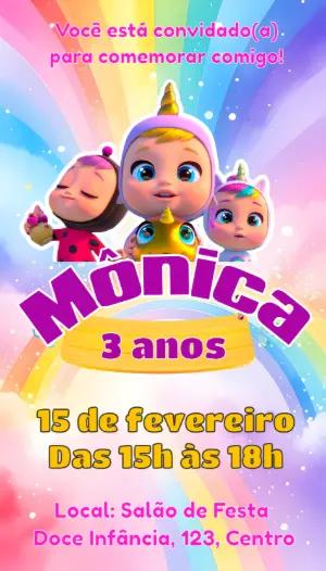 Convite de Aniversário Cry Babies Magic Tears para Editar