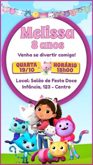 Convite de Aniversário A Casa Mágica da Gabby para Editar