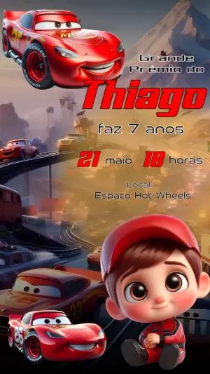 Convite de Aniversário Hot Wheels Corrida Modelo Editável