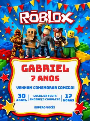 Convite de Aniversário Roblox Colorido para Editar Online