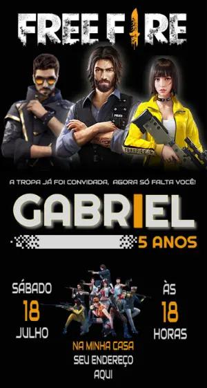 Convite de Aniversário Free Fire Editável para Enviar Online