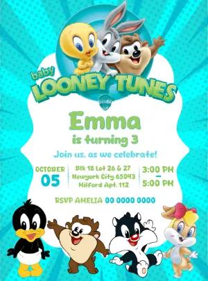 Baby Looney Tunes Birthday Invitation to Edit Online