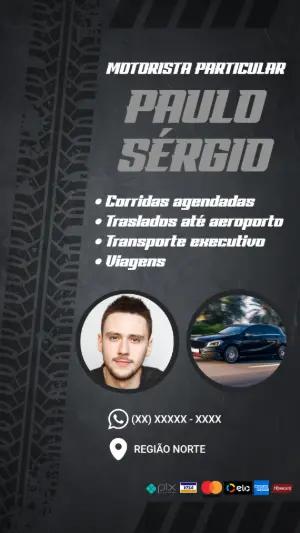 Cartão de Visita Motorista Particular Moderno para Editar Online