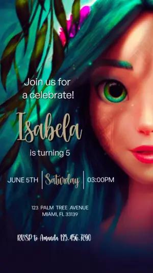 Mavka Enchanted Forest Birthday Invitation Editable Template
