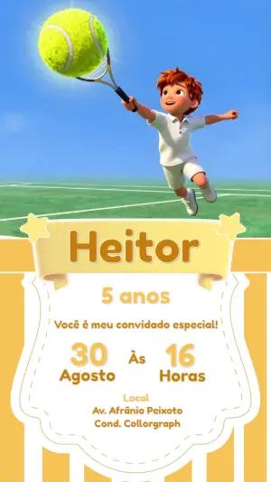 Convite de Aniversário Infantil Tênis 3D Modelo Editável