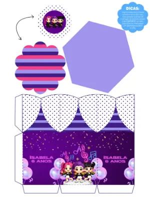 Arquivo de Corte Centro de Mesa Guerreiras do Kpop Roxo para Imprimir