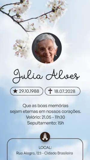 Comunicado de Falecimento com Foto para Editar Online