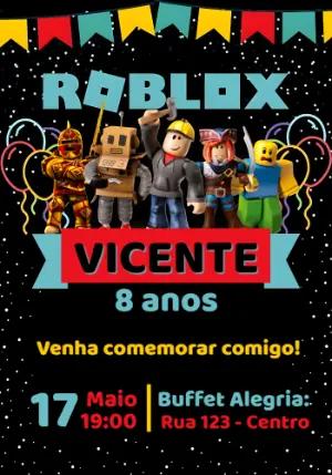 Convite de Aniversário Roblox Menino para Editar Online