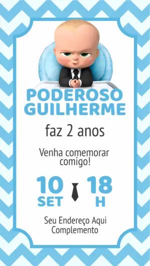 Convite Aniversário Poderoso Chefinho para Editar Online