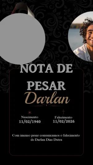 Nota de Pesar Elegante com Foto para Editar