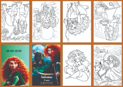 Livrinho de Colorir Merida Valente: Arte Digital para Editar