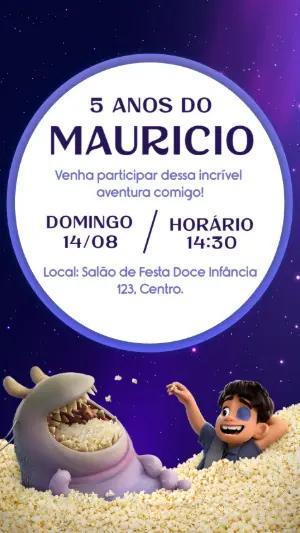 Convite Aniversário Elio com Personagens para Editar Online