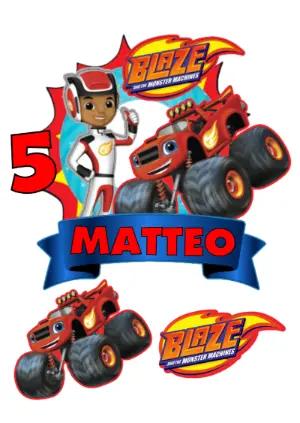 Topo de Bolo Blaze and the Monster Machines Editável para Imprimir