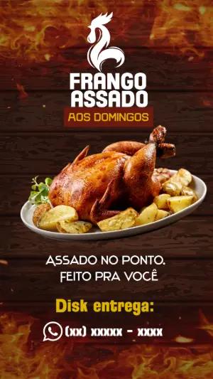 Flyer Editável de Frango Assado para seu Negócio