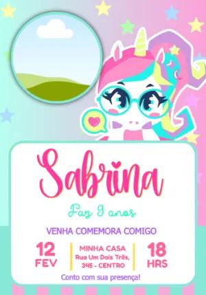Convite de Aniversário Puket para Editar com foto