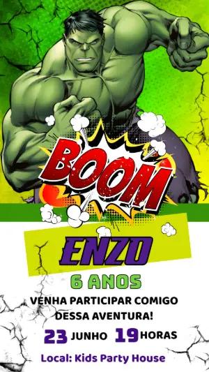 Convite de Aniversário do Incrível Hulk para Editar Online