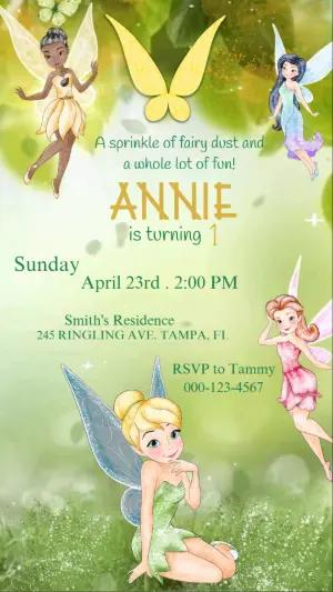 Animated Fairy Birthday Video Invitation Template