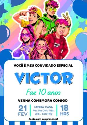 Convite de Aniversário Dos Rosa Colorido Modelo Editável