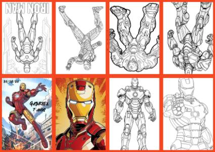 Livrinho de Colorir Homem de Ferro Editável para Aniversário