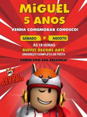 Convite Aniversário Dudu Betero para Editar Online