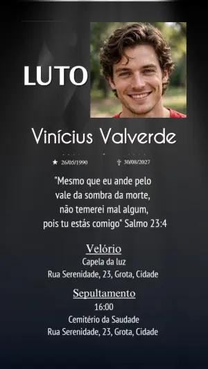 Nota de Falecimento Minimalista com Foto Editável