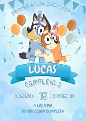 Invitación de Cumpleaños de Bluey y Bingo para Editar Online