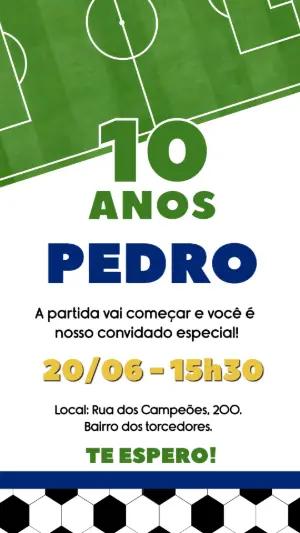 Convite de Aniversário Futebol Verde para Editar