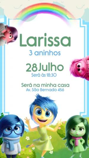 Convite de Aniversário Divertida Mente para Editar Online