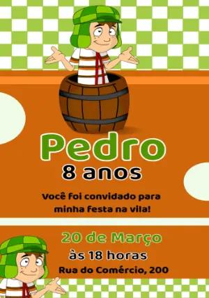 Convite de Aniversário Chaves Editável para Imprimir