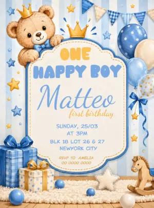 Holy Cow First Birthday Invitation for Boy | Editable Template
