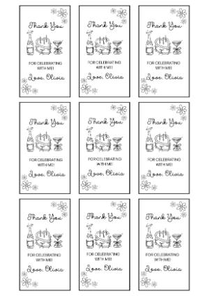 Black and White Party Favor Tag - Editable Thank You Template