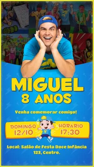 Convite Animado Aniversário Youtuber Aventureiro para Editar