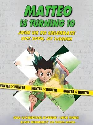 Hunter x Hunter Anime Birthday Invitation Editable Template