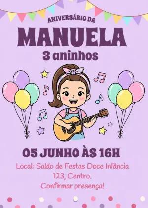 Convite de Aniversário Ms.Rachel Editável