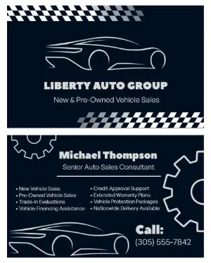 Sleek Car Dealership Business Card Editable Template