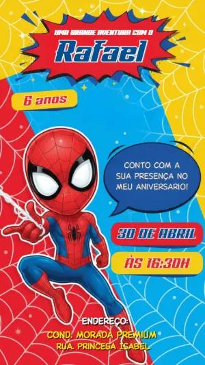 Convite de Aniversário Homem-Aranha Herói para Editar Online